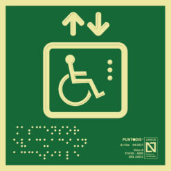 Placa fotoluminiscente ascensor accesible