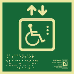 Placa fotoluminiscente ascensor accesible