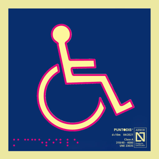 Placa fotoluminiscente SIA braille