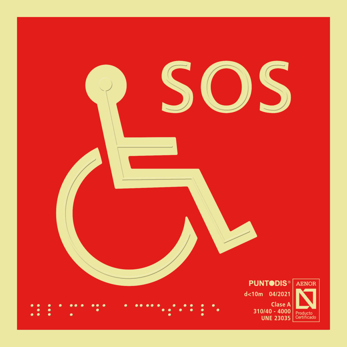Placa fotoluminiscente llamada accesible