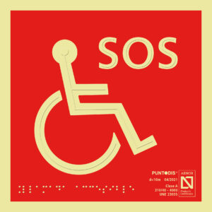 Placa fotoluminiscente llamada accesible