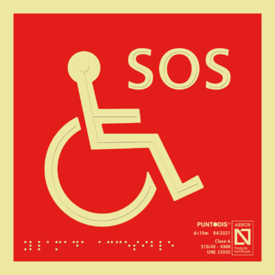Placa fotoluminiscente llamada accesible