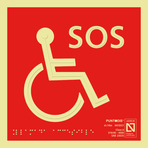 Placa fotoluminiscente llamada accesible