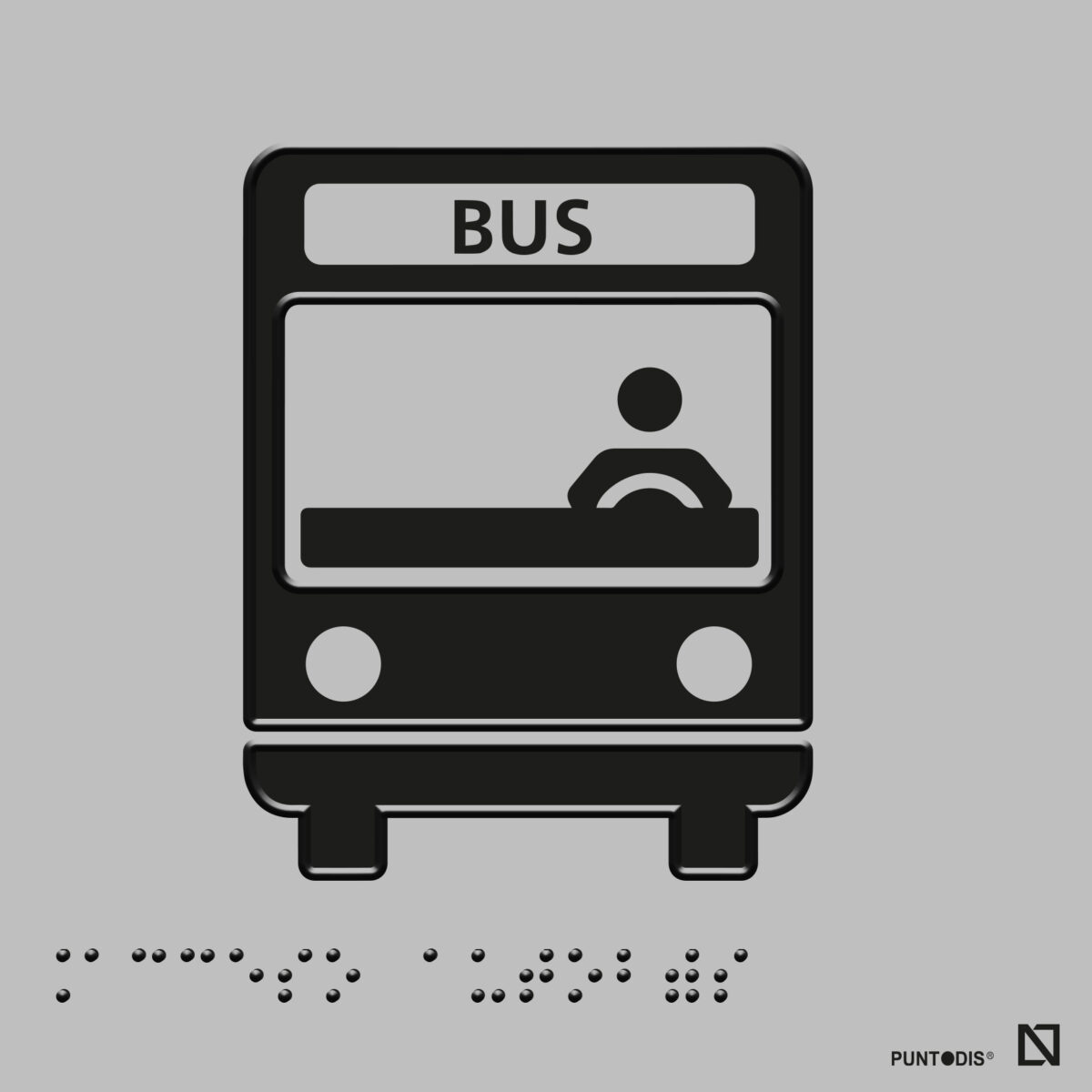Placa acceso bus braille y altorrelieve