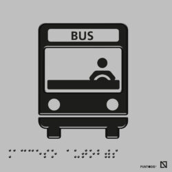 Placa acceso bus braille y altorrelieve