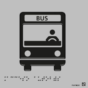 Placa acceso bus braille y altorrelieve
