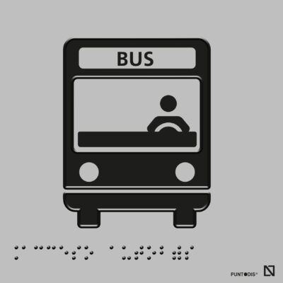 Placa acceso bus braille y altorrelieve