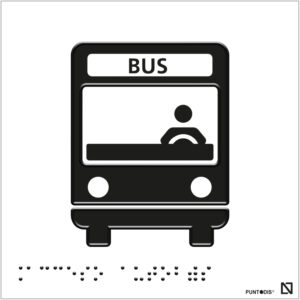 Placa Acceso bus braille y altorrelieve en aluminio