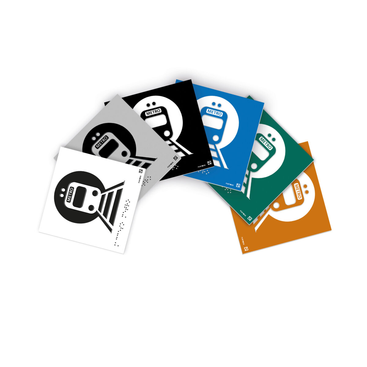Colores que se disponen para realizar las placas blanco, gris, negro, azul, verde y naranja.