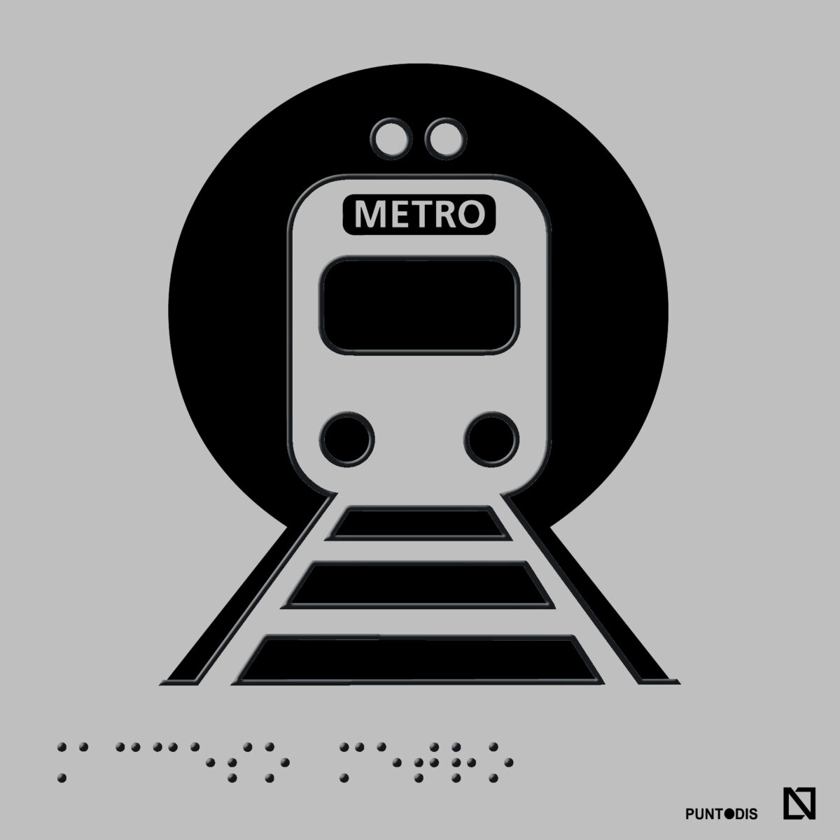 Placa acceso metro braille y altorrelieve