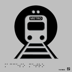 Placa acceso metro braille y altorrelieve