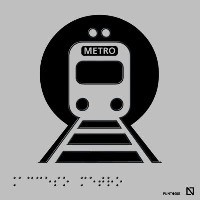 Placa acceso metro braille y altorrelieve