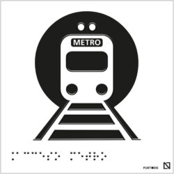 Placa Acceso metro braille y altorrelieve en aluminio