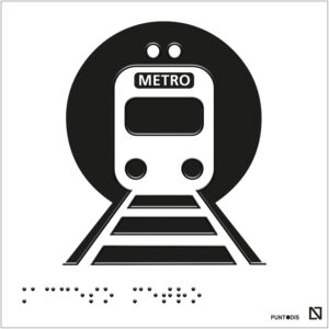 Placa Acceso metro braille y altorrelieve en aluminio