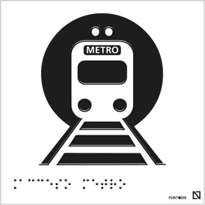 Placa Acceso metro braille y altorrelieve en aluminio