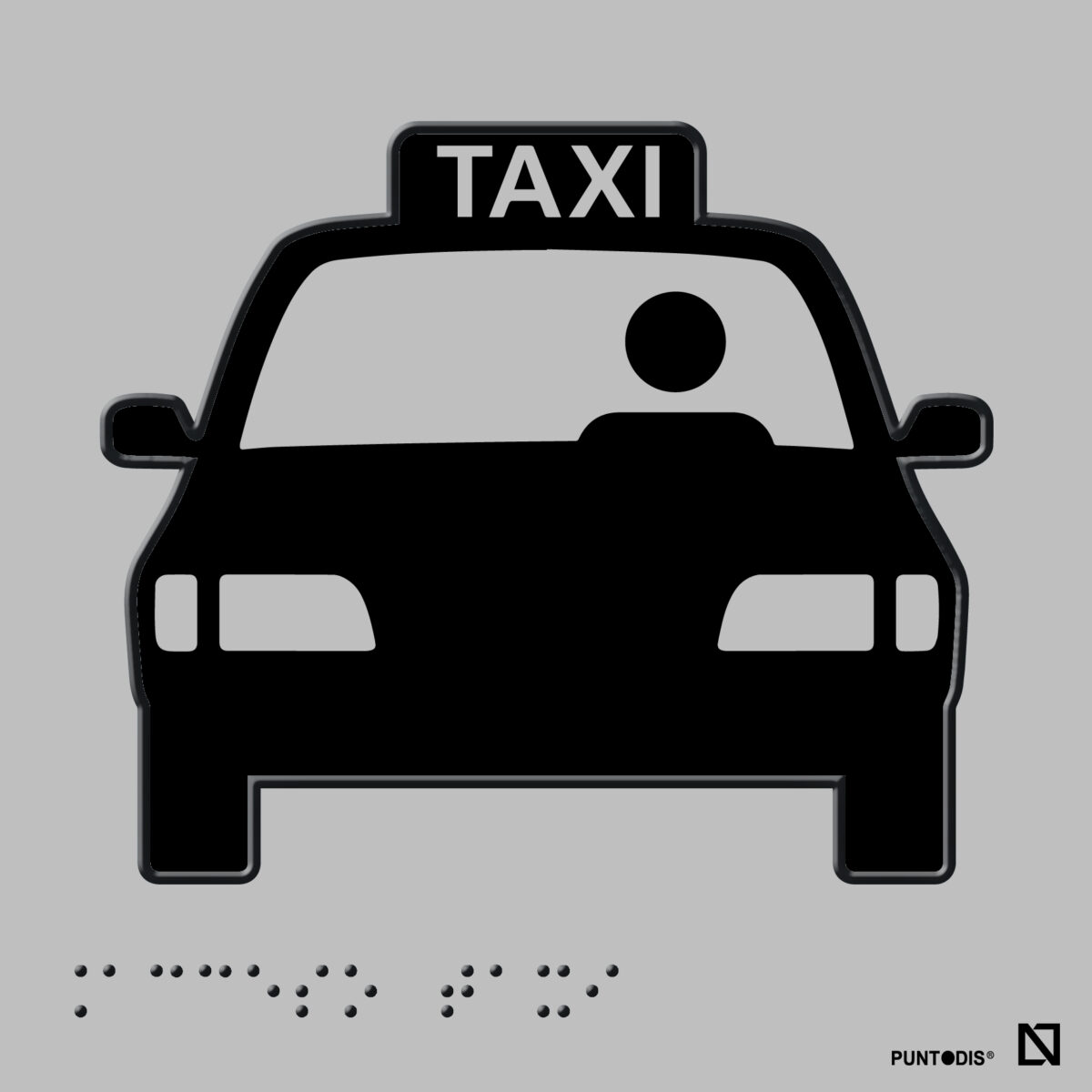 Placa acceso taxi braille y altorrelieve