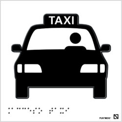 Placa Acceso taxi braille y altorrelieve en aluminio