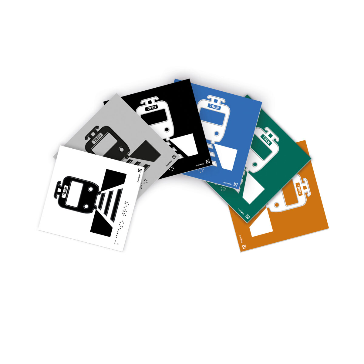 Colores que se disponen para realizar las placas blanco, gris, negro, azul, verde y naranja.