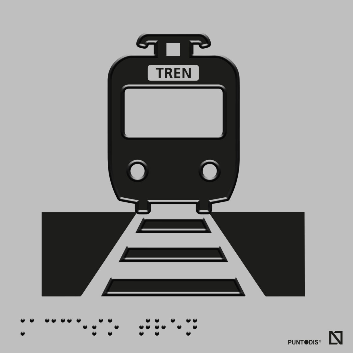 Placa acceso tren braille y altorrelieve