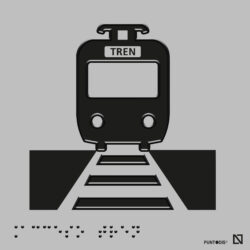 Placa acceso tren braille y altorrelieve