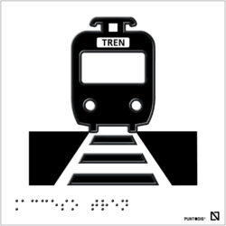 Placa Acceso tren braille y altorrelieve en aluminio