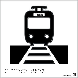 Placa Acceso tren braille y altorrelieve en aluminio