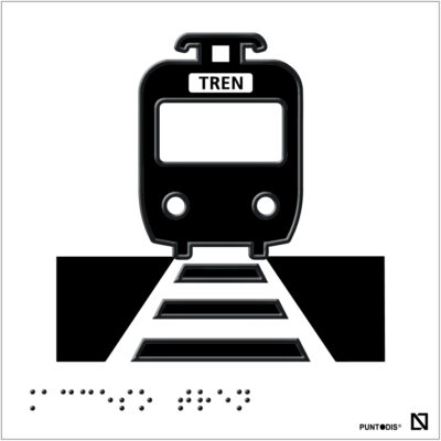 Placa Acceso tren braille y altorrelieve en aluminio