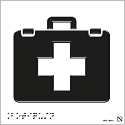 Placa Botiquín braille y altorrelieve en aluminio