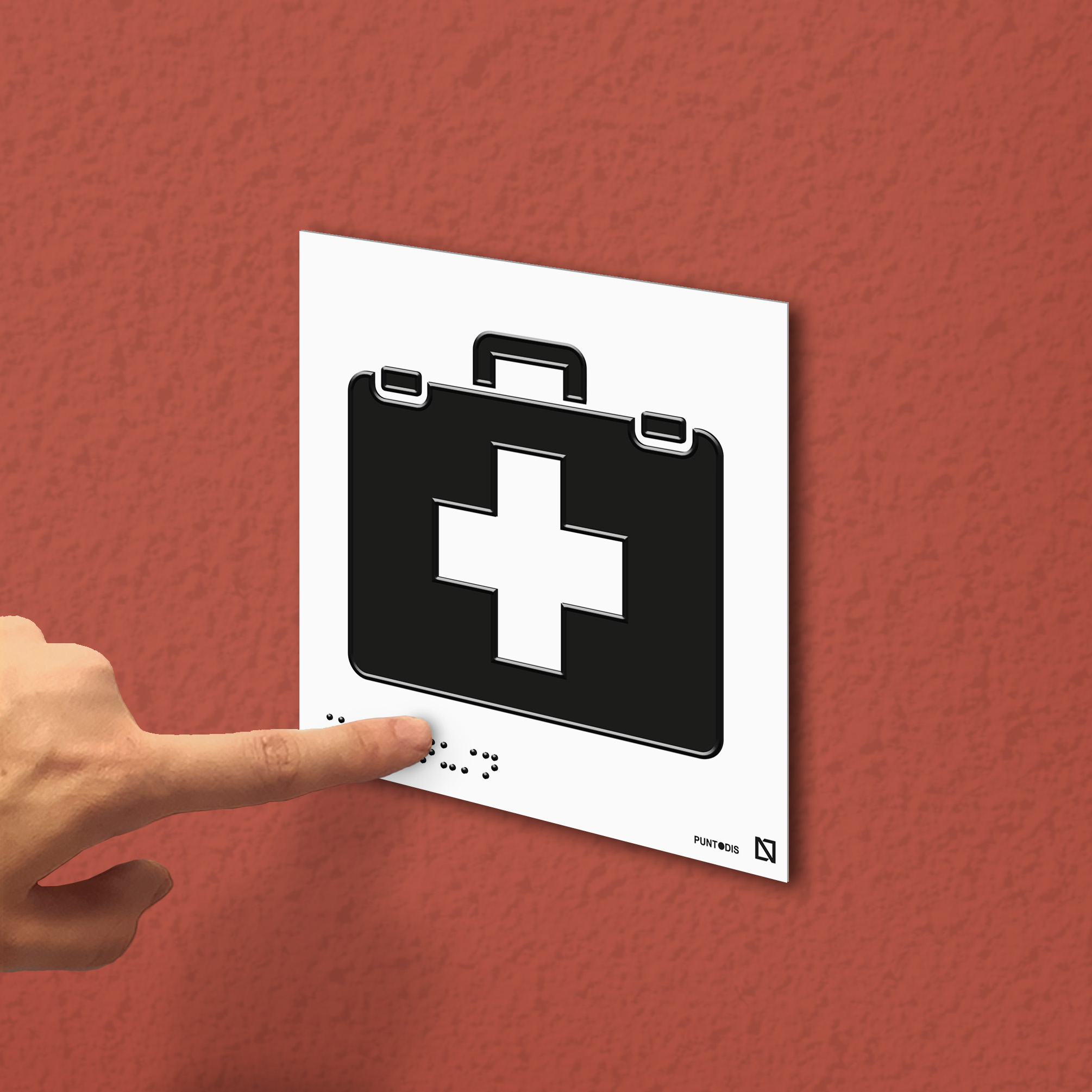 Ejemplo de colocación en pared de la placa