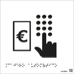 Placa cajero automático braille y altorrelieve en aluminio