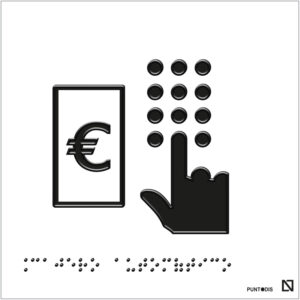 Placa cajero automático braille y altorrelieve en aluminio