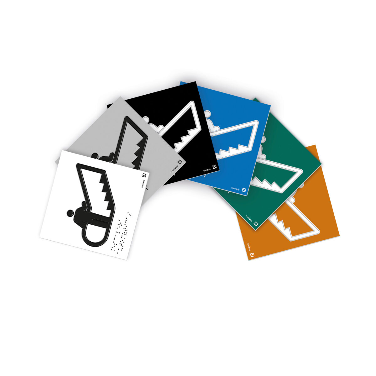 Colores que se disponen para realizar las placas blanco, gris, negro, azul, verde y naranja.