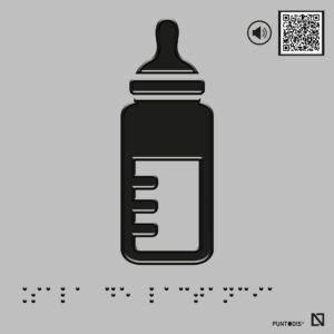Placa Sala de lactancia con QR, braille y altorrelieve
