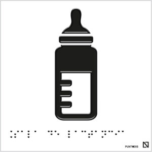 Placa sala de lactancia braille y altorrelieve en aluminio