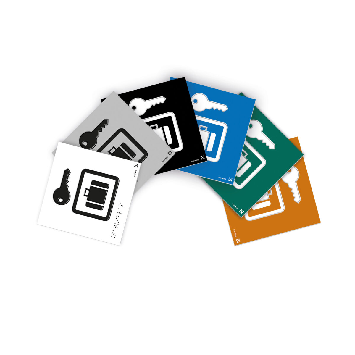 Colores que se disponen para realizar las placas blanco, gris, negro, azul, verde y naranja.