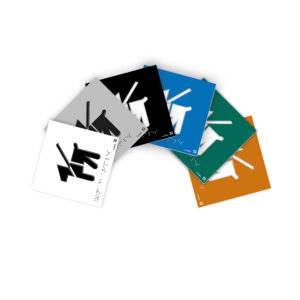 Colores que se disponen para realizar las placas blanco, gris, negro, azul, verde y naranja.