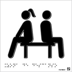 Placa zona de descanso braille y altorrelieve en aluminio