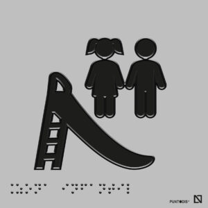 Placa Zona infantil braille y altorrelieve