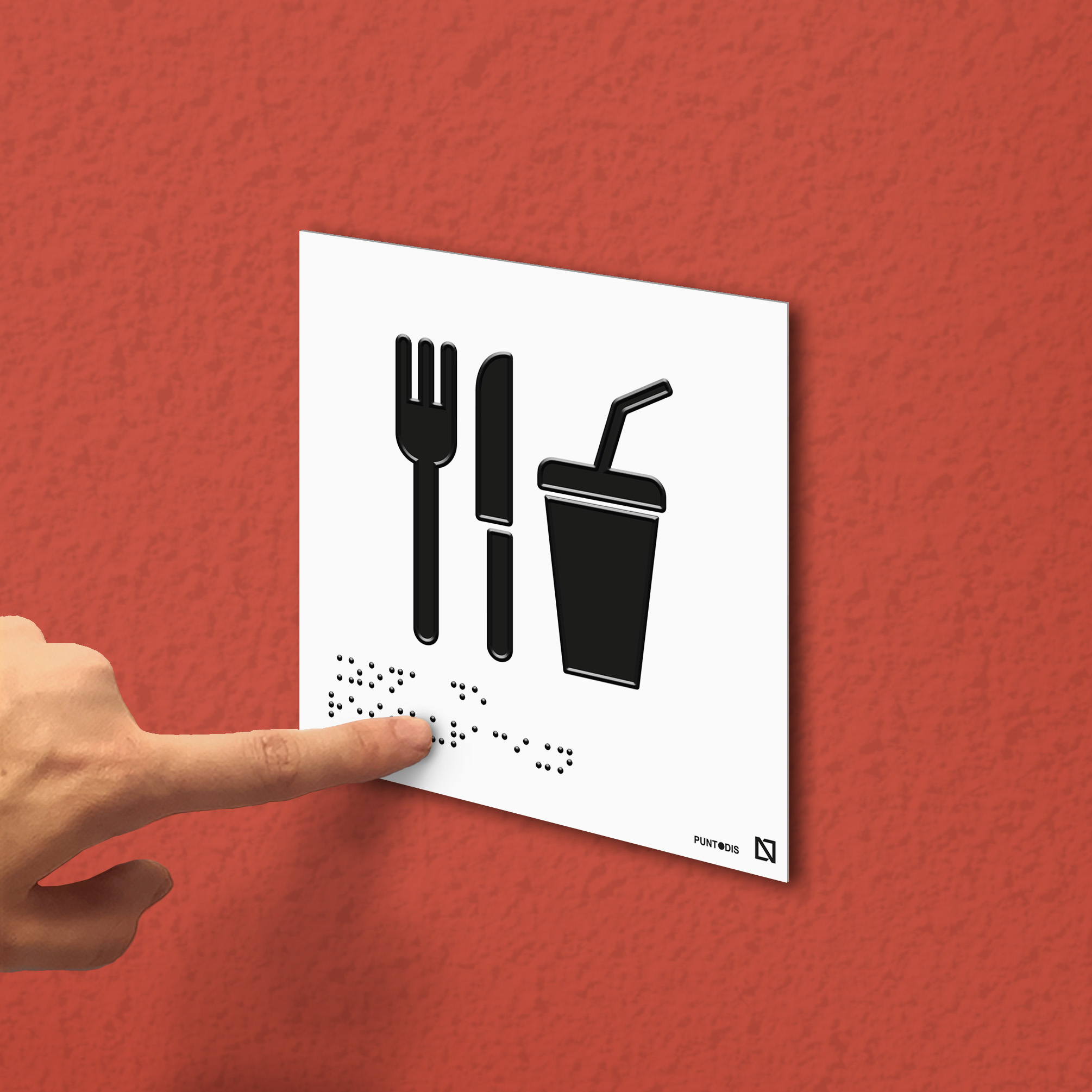 Ejemplo de colocación en pared de la placa