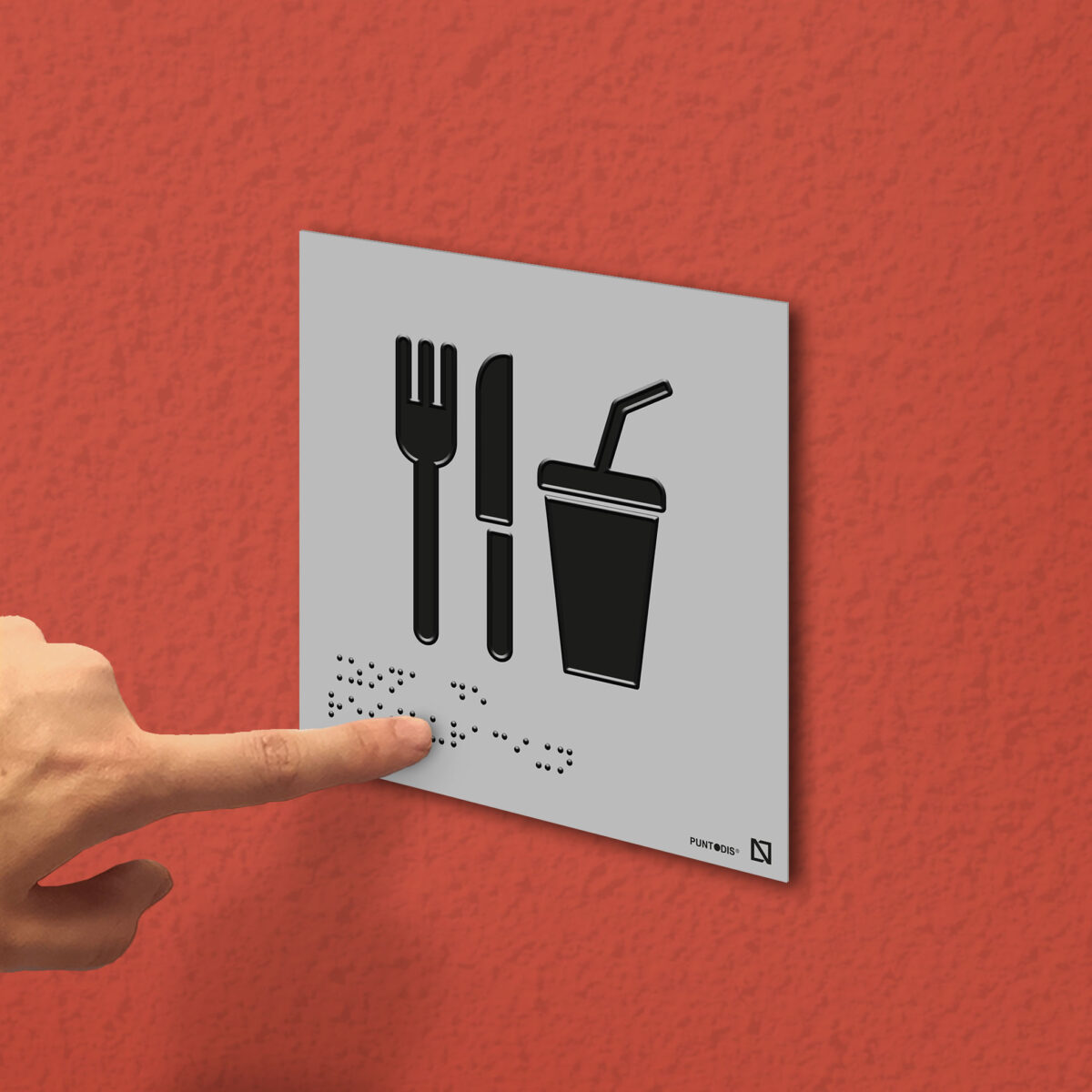 Ejemplo de colocación en pared de la placa
