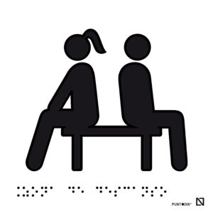 placa zona de descanso braille