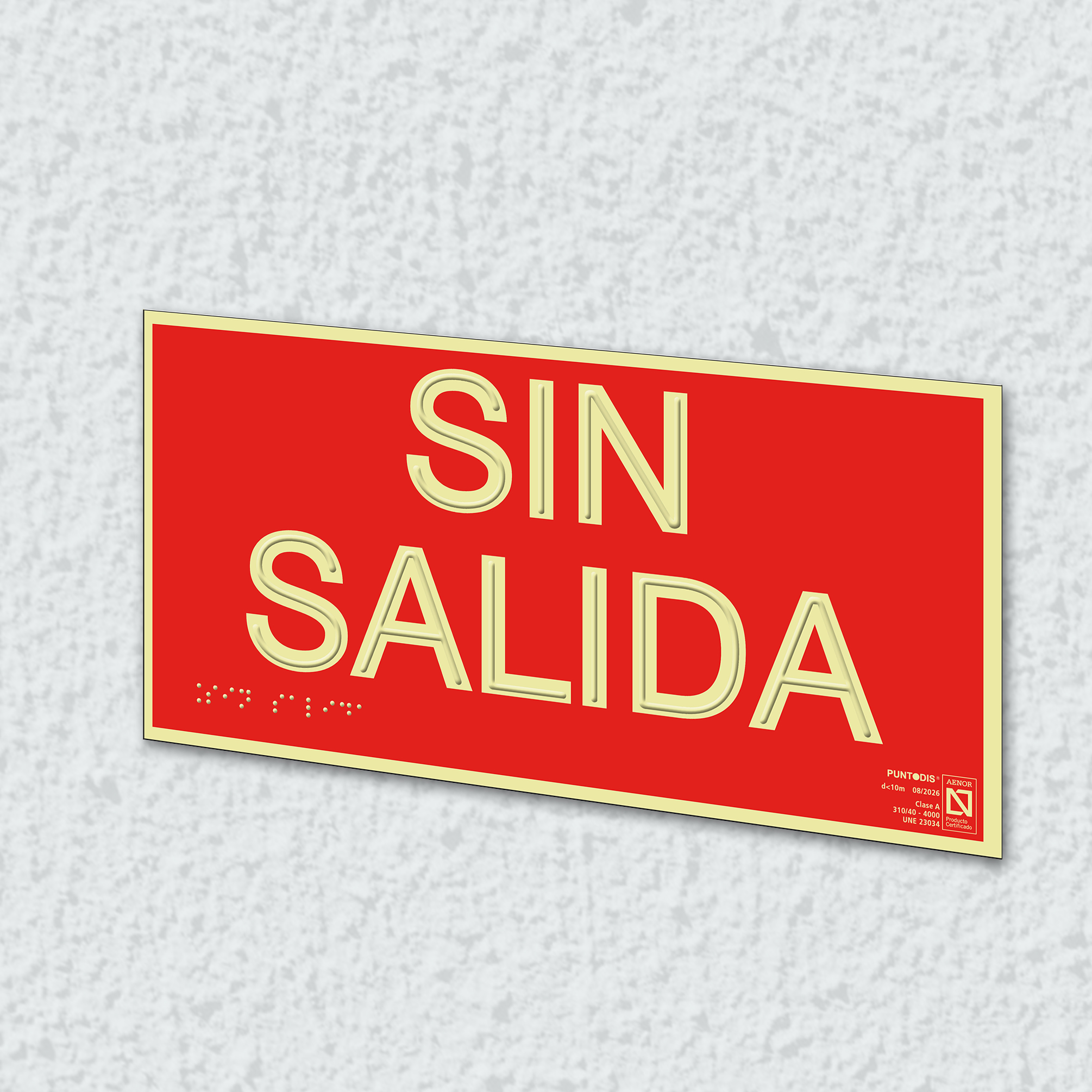 Ejemplo de colocación en pared de la placa