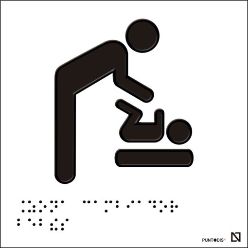 zona cambiador de bebés braille
