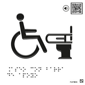 Placa Aseo con barra de apoyo con QR