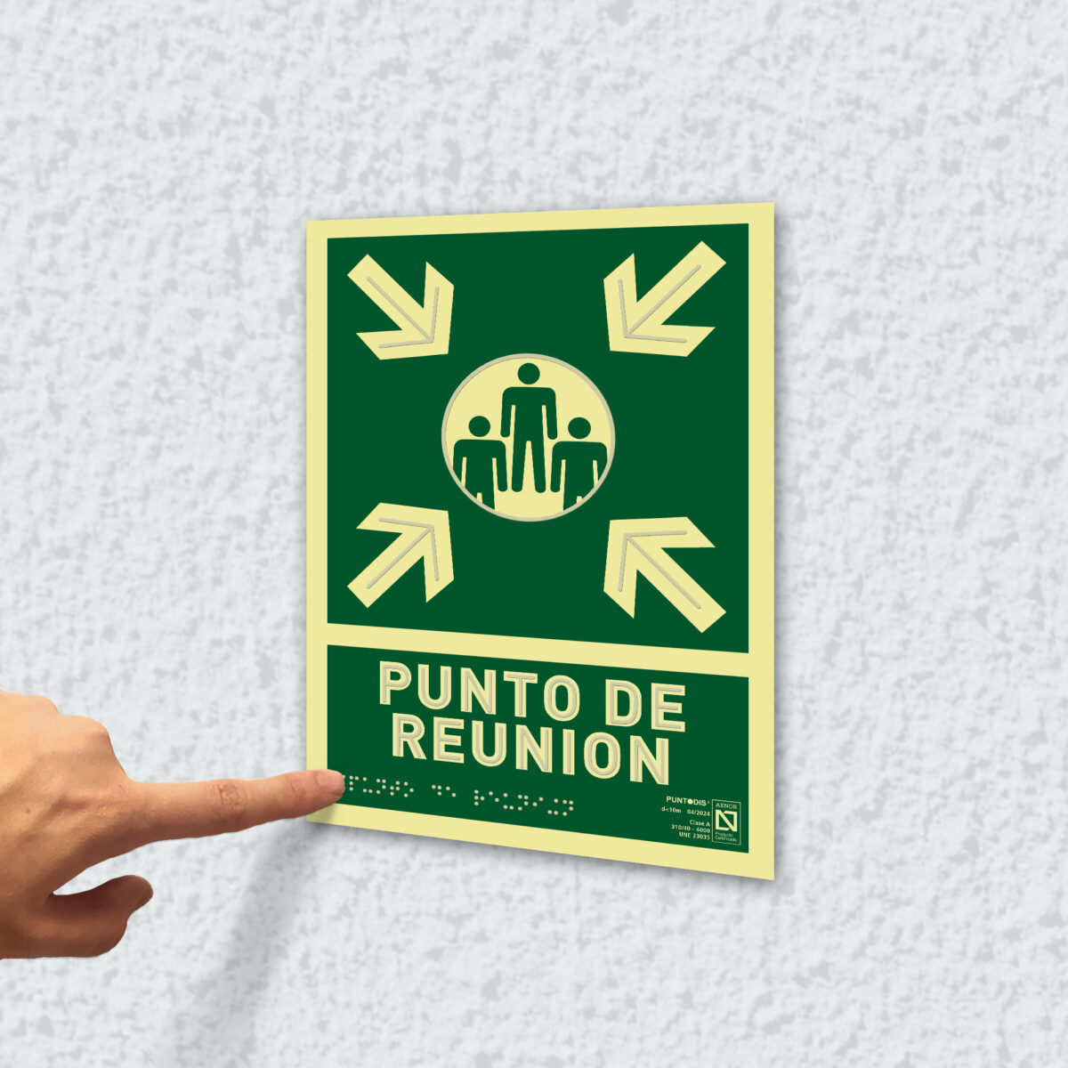 Ejemplo de colocación en pared de la placa