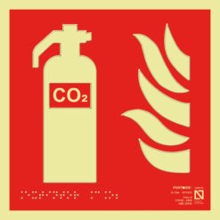 Placa fotoluminiscente Extintor CO2