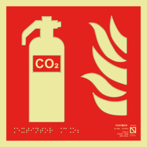 Placa fotoluminiscente Extintor CO2