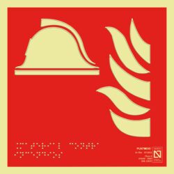Placa fotoluminiscente material contra incendios