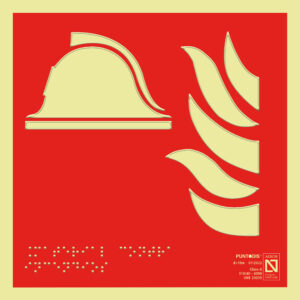 Placa fotoluminiscente material contra incendios