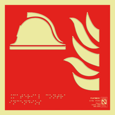 Placa fotoluminiscente material contra incendios